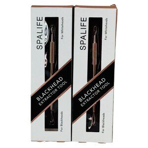 Spalife Blackhead Extractor Tool Non-Slip Stainless Steel Double-Ended (2-Pack)